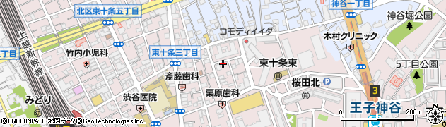 東京都北区東十条3丁目8-8周辺の地図