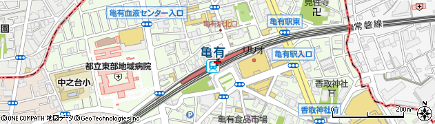 亀有駅周辺の地図