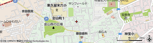 東京都東久留米市金山町周辺の地図