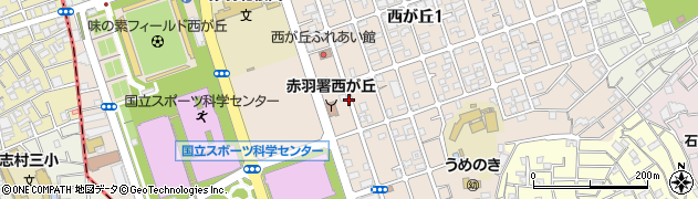 東京都北区西が丘周辺の地図