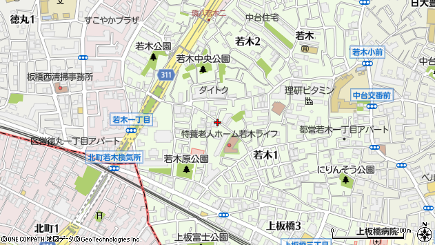〒174-0065 東京都板橋区若木の地図