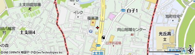 松屋和光白子店周辺の地図