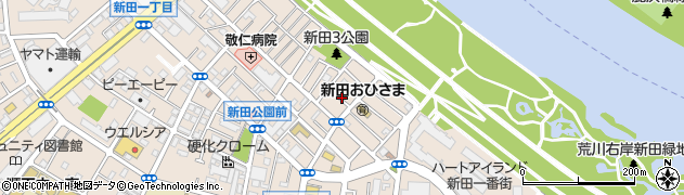 東京都足立区新田周辺の地図