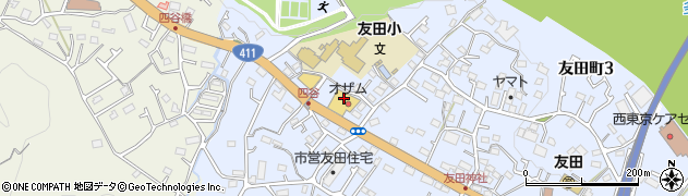 スーパーオザム友田店周辺の地図