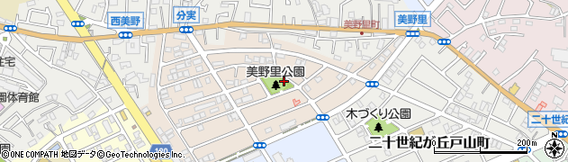 千葉県松戸市二十世紀が丘美野里町周辺の地図