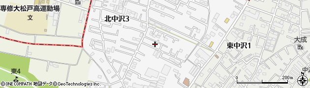 千葉県鎌ケ谷市北中沢周辺の地図