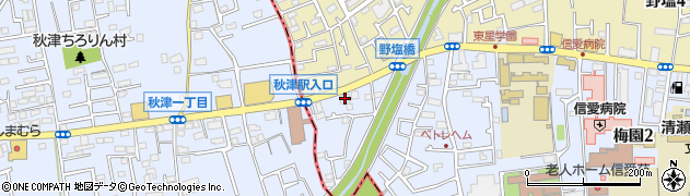 青梅信用金庫秋津支店周辺の地図