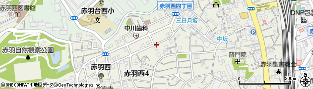 東京都北区赤羽西4丁目21周辺の地図