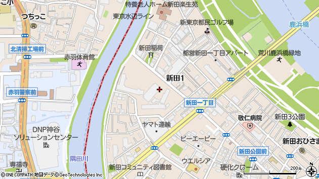 〒123-0865 東京都足立区新田の地図