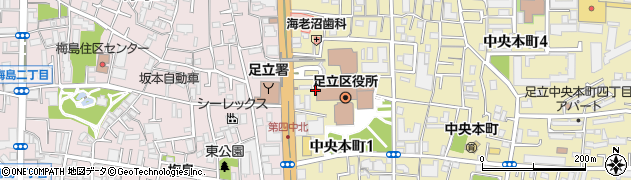 足立区役所周辺の地図