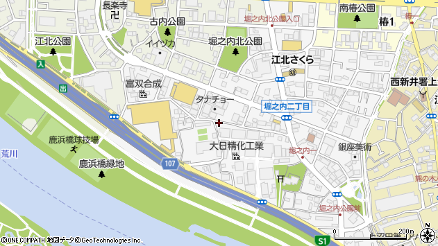〒123-0874 東京都足立区堀之内の地図