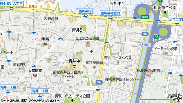 〒121-0012 東京都足立区青井６丁目の地図