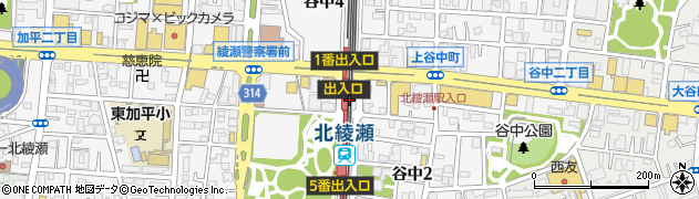 東京都足立区周辺の地図