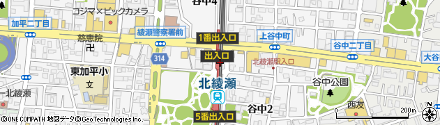 北綾瀬駅周辺の地図