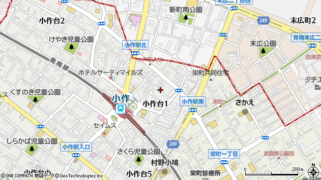 〒205-0001 東京都羽村市小作台の地図