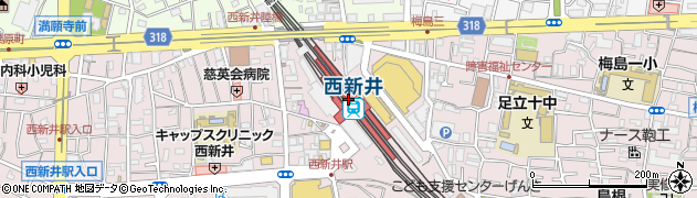 西新井駅周辺の地図