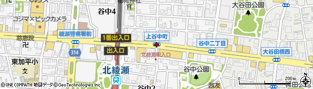 上谷中町周辺の地図