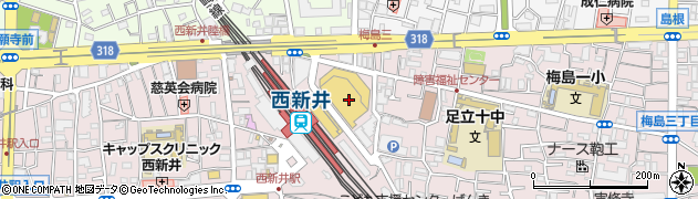 コナミスポーツクラブ　西新井周辺の地図