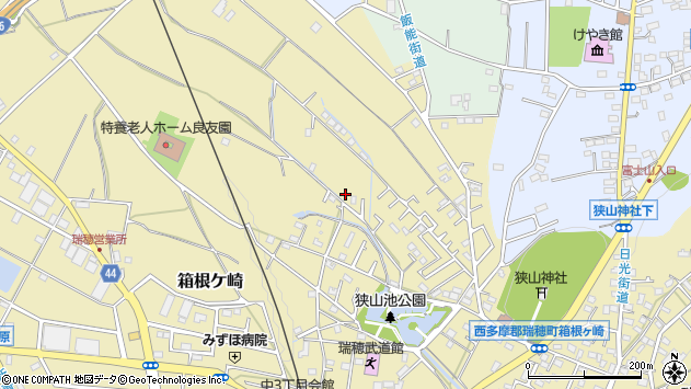 〒190-1221 東京都西多摩郡瑞穂町箱根ケ崎の地図