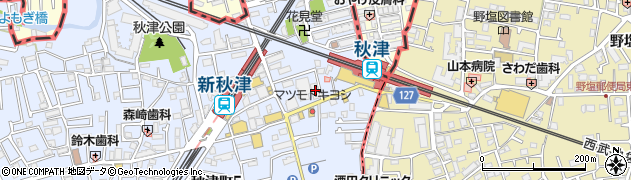 きらぼし銀行秋津支店周辺の地図