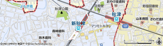 新秋津駅周辺の地図