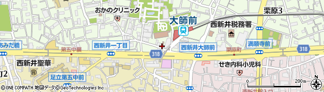 足立西新井郵便局周辺の地図