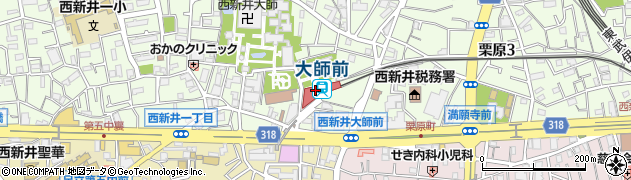 大師前駅周辺の地図