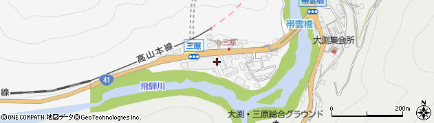 岐阜県下呂市三原170周辺の地図