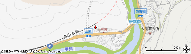 岐阜県下呂市三原90周辺の地図