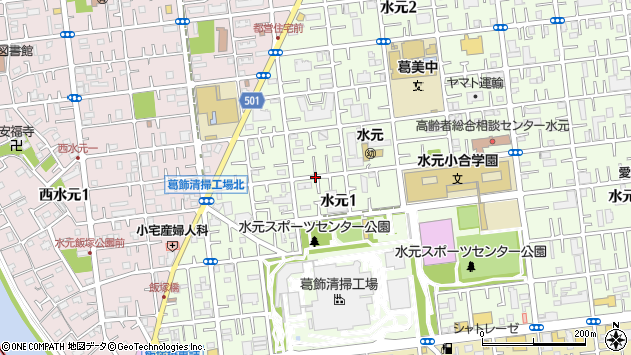 〒125-0032 東京都葛飾区水元の地図
