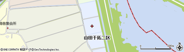 千葉県印西市山田干拓二区周辺の地図