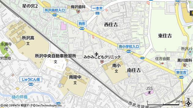 〒359-1125 埼玉県所沢市南住吉の地図