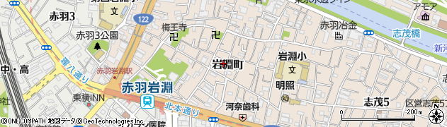 東京都北区岩淵町周辺の地図