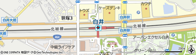 千葉県白井市周辺の地図
