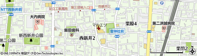 青い鳥クリーニング　マルエツ西新井店周辺の地図