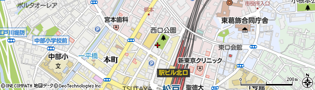 松戸市　自転車駐車場松戸駅西口公園下自転車駐車場周辺の地図