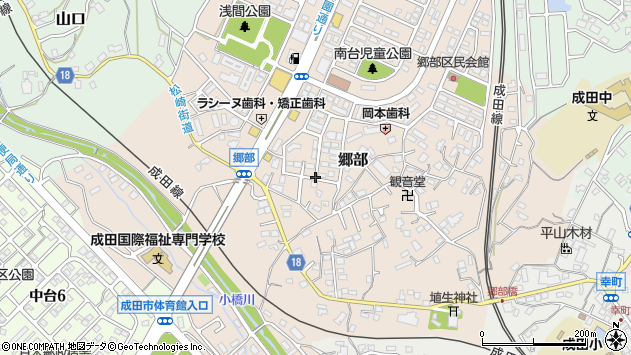 〒286-0014 千葉県成田市郷部の地図