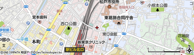 松戸市　自転車駐車場松戸駅東口高架下自転車駐車場周辺の地図