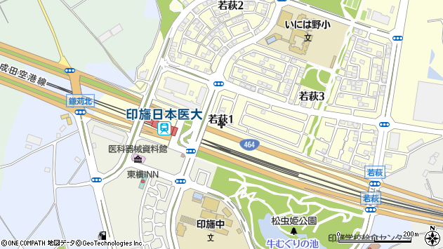〒270-1609 千葉県印西市若萩の地図