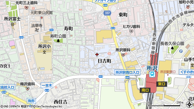 〒359-1123 埼玉県所沢市日吉町の地図