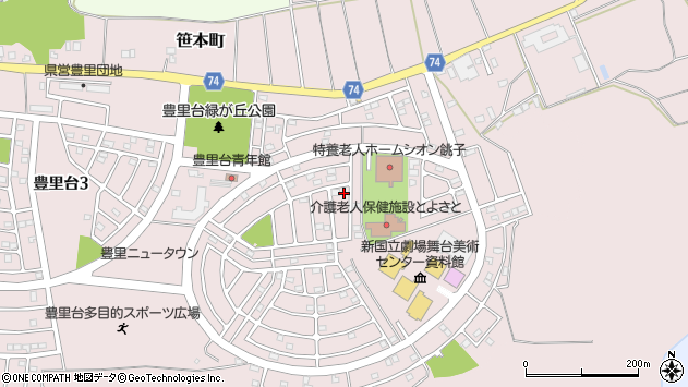 〒288-0874 千葉県銚子市豊里台の地図