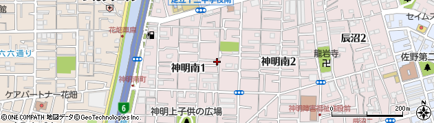 東京都足立区神明南周辺の地図