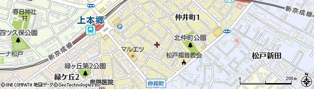 千葉県松戸市仲井町周辺の地図