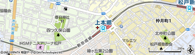 日産レンタカー松戸上本郷駅前店周辺の地図