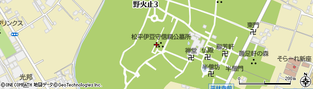 松平信綱夫妻の墓周辺の地図
