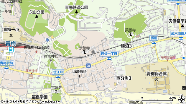 〒198-0044 東京都青梅市西分町の地図