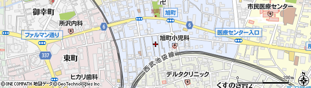 埼玉県所沢市旭町周辺の地図