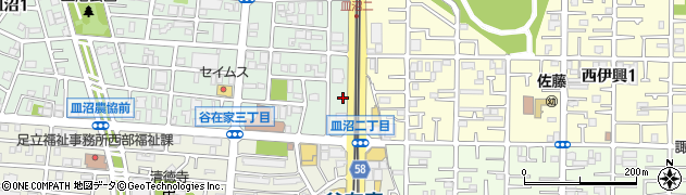 東京都足立区皿沼2丁目1周辺の地図