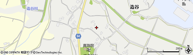 千葉県印西市造谷周辺の地図