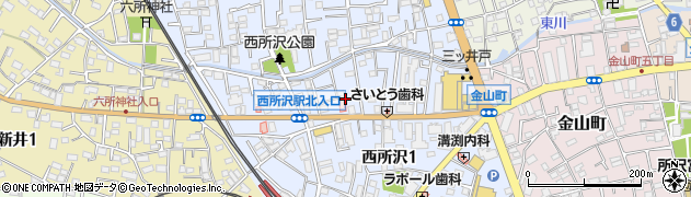 埼玉県所沢市西所沢周辺の地図